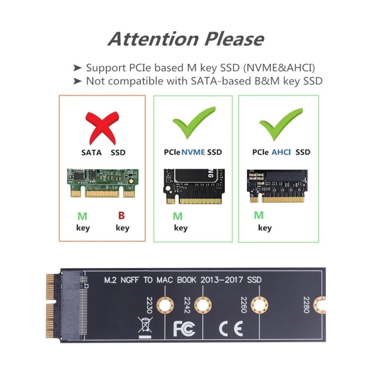 M.2 PCIE NVME SSD to Mac Book Air Pro 2013-2017 SSD Hard Drive Adapter Board For A1465 A1466 A1398 A1502 - Others by PMC Jewellery | Online Shopping South Africa | PMC Jewellery