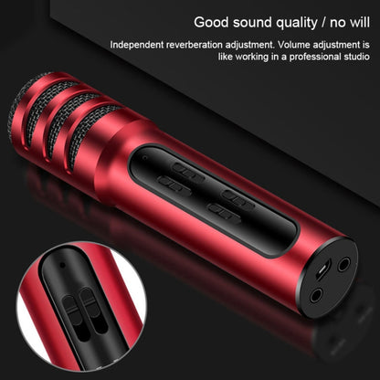 BGN-C7 Condenser Microphone Dual Mobile Phone Karaoke Live Singing Microphone Built-in Sound Card(Red) - Microphone by PMC Jewellery | Online Shopping South Africa | PMC Jewellery