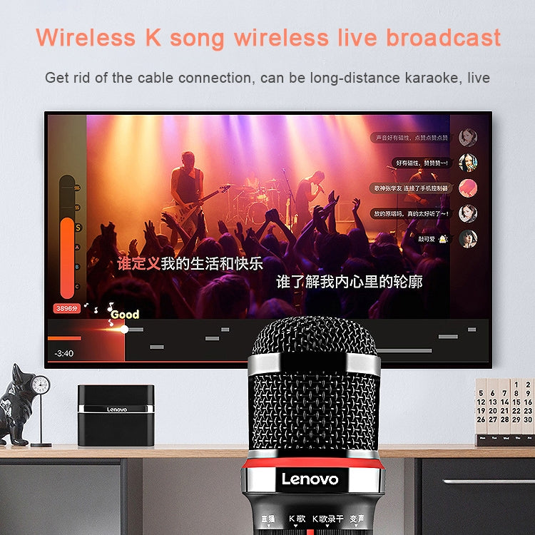 Original Lenovo UM20-U K Song Wireless Digital Microphone Live Recording Equipment with Wireless Receiver (Black) - Microphone by Lenovo | Online Shopping South Africa | PMC Jewellery