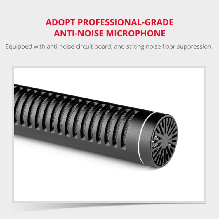 YELANGU YLG9933A MIC07 Professional Interview Condenser Video Shotgun Microphone with 6.5mm Audio Adapter & 3.5mm RXL Audio Cable(Black) - Camera Microphone by YELANGU | Online Shopping South Africa | PMC TechLife | Buy Now Pay Later Mobicred