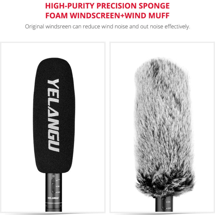 YELANGU YLG9933A MIC07 Professional Interview Condenser Video Shotgun Microphone with 6.5mm Audio Adapter & 3.5mm RXL Audio Cable(Black) - Camera Microphone by YELANGU | Online Shopping South Africa | PMC TechLife | Buy Now Pay Later Mobicred