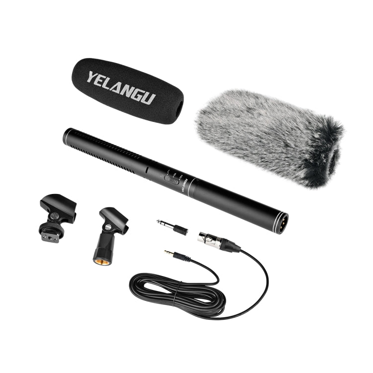 YELANGU YLG9933A MIC07 Professional Interview Condenser Video Shotgun Microphone with 6.5mm Audio Adapter & 3.5mm RXL Audio Cable(Black) - Camera Microphone by YELANGU | Online Shopping South Africa | PMC TechLife | Buy Now Pay Later Mobicred