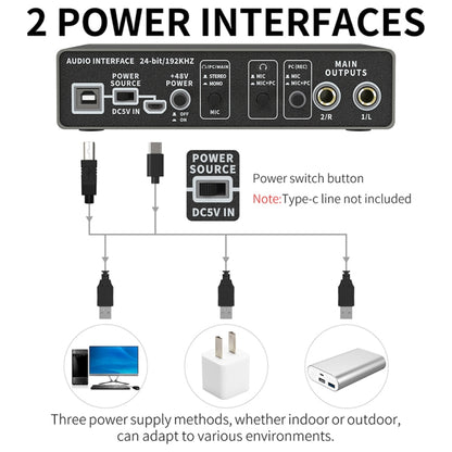 XTUGA E22 Audio Interface Professional Sound Card - Live Sound Effects Processors by XTUGA | Online Shopping South Africa | PMC Jewellery