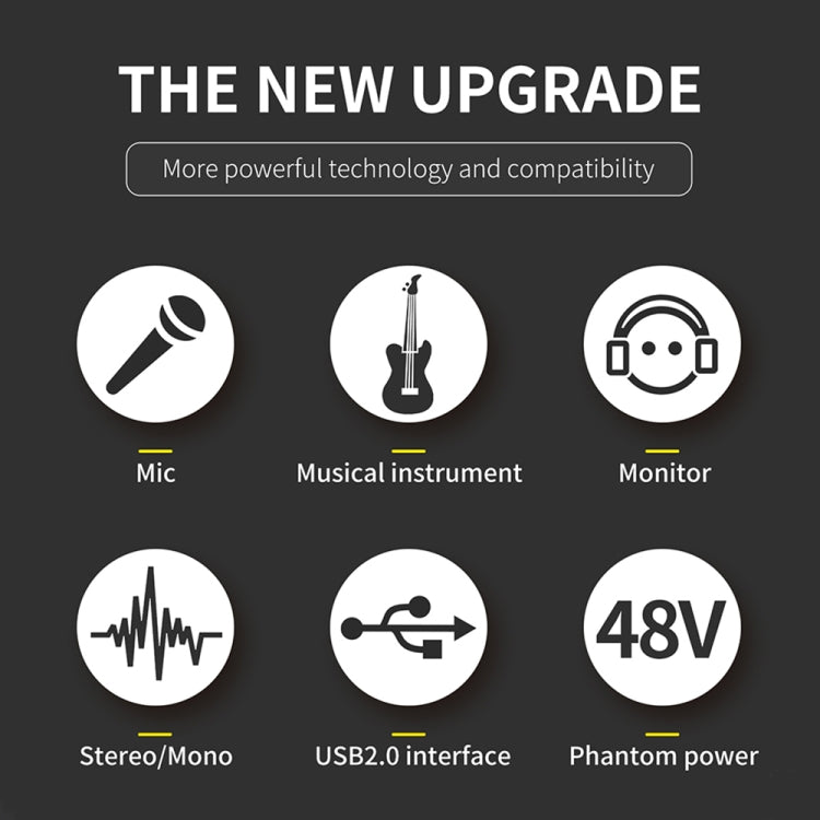 XTUGA E22 Audio Interface Professional Sound Card - Live Sound Effects Processors by XTUGA | Online Shopping South Africa | PMC TechLife