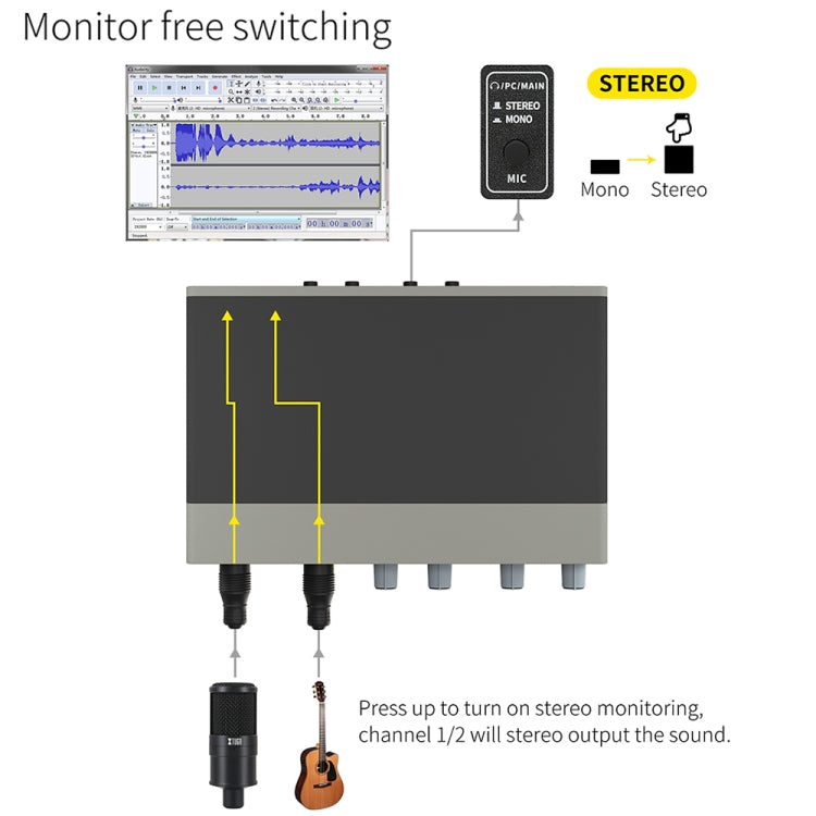 XTUGA E22 Audio Interface Professional Sound Card - Live Sound Effects Processors by XTUGA | Online Shopping South Africa | PMC Jewellery