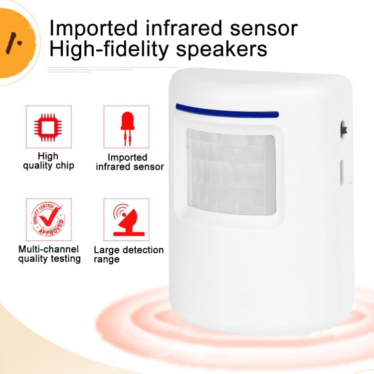 FY-0256 2 in 1 PIR Infrared Sensors (Transmitter + Receiver) Wireless Doorbell Alarm Detector for Home / Office / Shop / Factory, EU Plug - free shipping - PMC TechLife - Order now!