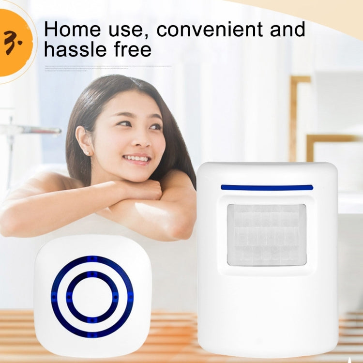 FY-0256 2 in 1 PIR Infrared Sensors (Transmitter + Receiver) Wireless Doorbell Alarm Detector for Home / Office / Shop / Factory, EU Plug - free shipping - PMC TechLife - Order now!