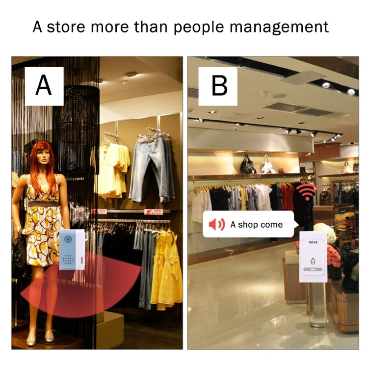 VOYE V004B2 Wireless Smart Music Home Doorbell with Dual Receiver, Remote Control Distance: 120m (Open Air) - free shipping - PMC TechLife - Order now!