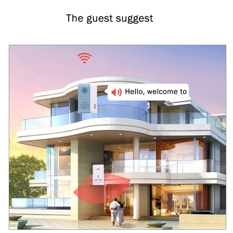 VOYE V004B2 Wireless Smart Music Home Doorbell with Dual Receiver, Remote Control Distance: 120m (Open Air) - free shipping - PMC TechLife - Order now!