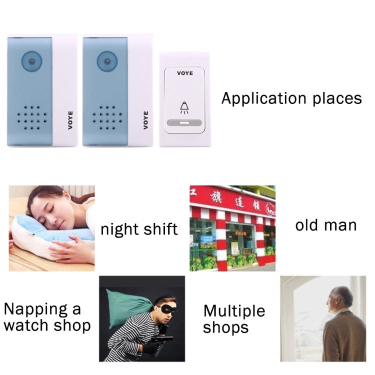 VOYE V004B2 Wireless Smart Music Home Doorbell with Dual Receiver, Remote Control Distance: 120m (Open Air) - free shipping - PMC TechLife - Order now!