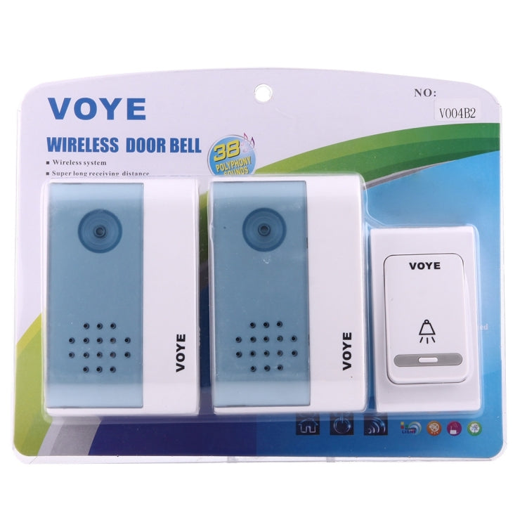 VOYE V004B2 Wireless Smart Music Home Doorbell with Dual Receiver, Remote Control Distance: 120m (Open Air) - free shipping - PMC TechLife - Order now!