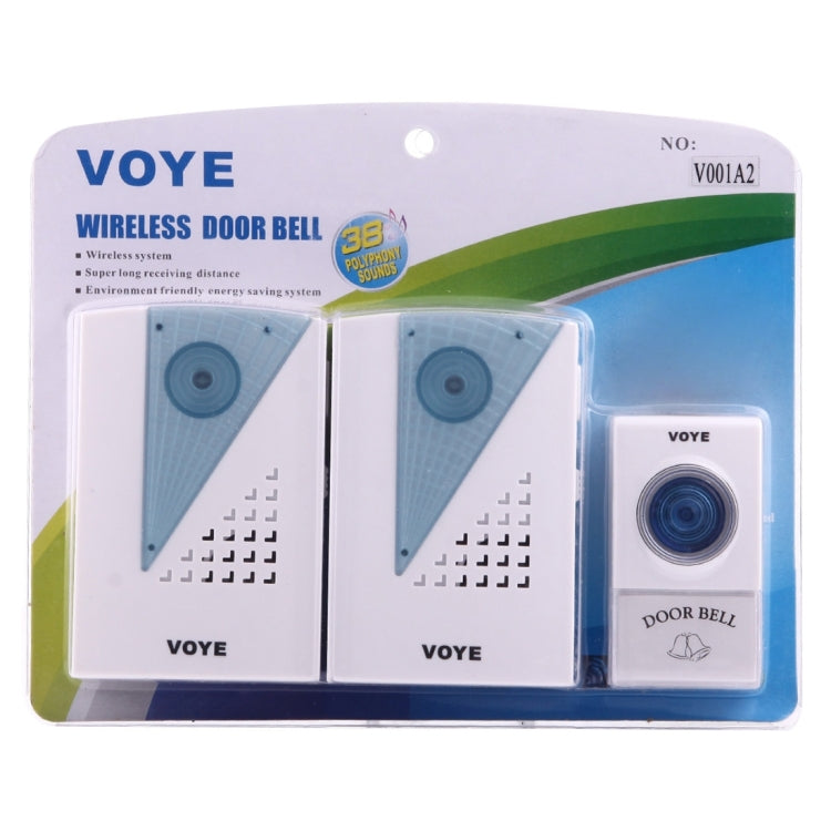 VOYE V001A2 Wireless Smart Music LED Home Doorbell with Dual Receiver, Remote Control Distance: 120m (Open Air) - free shipping - PMC TechLife - Order now!