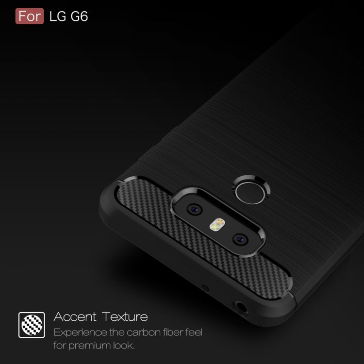 For LG G6 Brushed Carbon Fiber Texture Shockproof TPU Protective Cover Case (Red) - LG Cases by PMC TechLife | Online Shopping South Africa | PMC TechLife | Buy Now Pay Later Mobicred