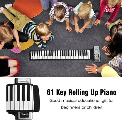 61 Keys Portable Flexible Roll Up Electronic Soft Keyboard Piano with Speakers - Keyboard Instruments by PMC Jewellery | Online Shopping South Africa | PMC Jewellery