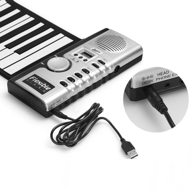 61 Keys Portable Flexible Roll Up Electronic Soft Keyboard Piano with Speakers - Keyboard Instruments by PMC Jewellery | Online Shopping South Africa | PMC Jewellery