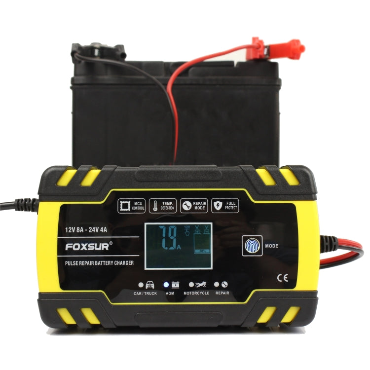 FOXSUR 12V-24V Car Motorcycle Truck ABS Repair Battery Charger AGM Charger, UK Plug - free shipping - PMC TechLife - Order now!