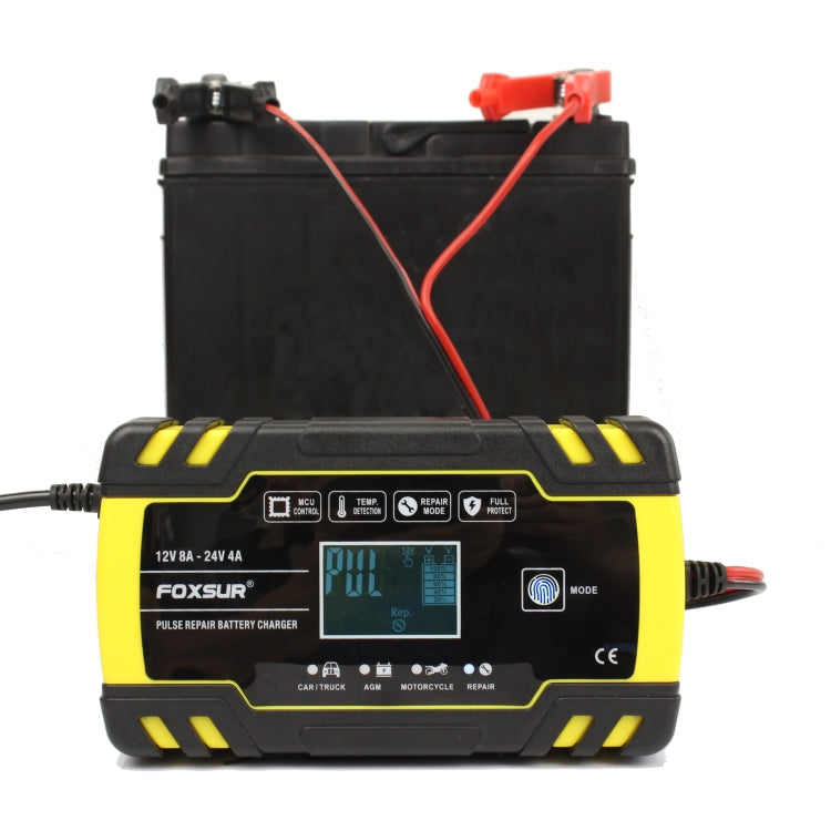 FOXSUR 12V-24V Car Motorcycle Truck ABS Repair Battery Charger AGM Charger, UK Plug - free shipping - PMC TechLife - Order now!