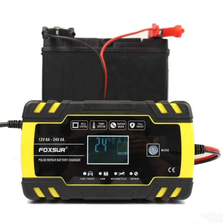FOXSUR 12V-24V Car Motorcycle Truck ABS Repair Battery Charger AGM Charger, UK Plug - free shipping - PMC TechLife - Order now!
