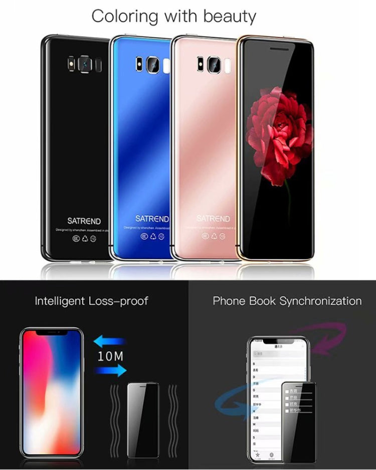 SATREND S10 Card Mobile Phone, 2.4 inch Touch Screen, MTK6261D, Support Bluetooth, FM, GSM, Dual SIM(Pink) - free shipping - PMC TechLife - Order now!