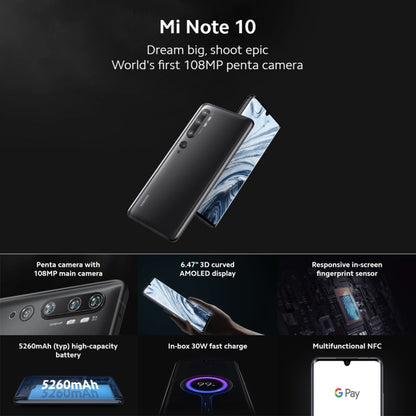 [HK Warehouse] Xiaomi Mi Note 10, 108MP Camera, 6GB+128GB, Global Official Version - Xiaomi MI by Xiaomi | Online Shopping South Africa | PMC Jewellery