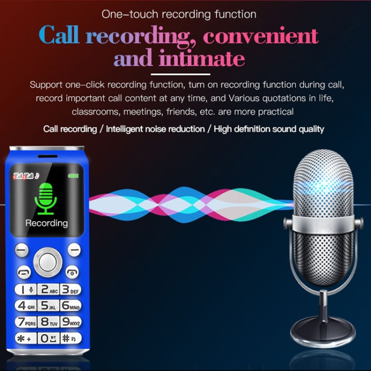 Satrend K8 Mini Mobile Phone, 1.0 inch, Hands Free Bluetooth Dialer Headphone, MP3 Music, Dual SIM, Network: 2G(Blue) - free shipping - PMC TechLife - Order now!