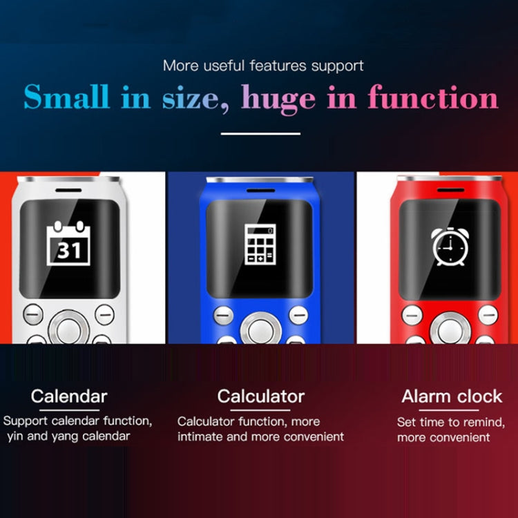 Satrend K8 Mini Mobile Phone, 1.0 inch, Hands Free Bluetooth Dialer Headphone, MP3 Music, Dual SIM, Network: 2G(Red) - free shipping - PMC TechLife - Order now!