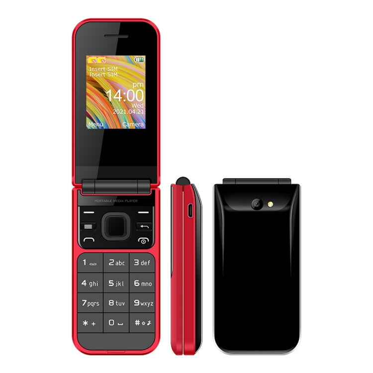 UNIWA F2720 Flip Phone, 1.77 inch, SC6531E, Support Bluetooth, FM, GSM, Dual SIM(Red) - UNIWA by UNIWA | Online Shopping South Africa | PMC TechLife