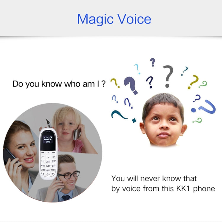 AIEK KK1 Mini Mobile Phone, English Keyboard, Hands Free Bluetooth Dialer Headphone, MTK6261DA, Anti-Lost, Single SIM, Network: 2G(Black) - Others by AIEK | Online Shopping South Africa | PMC TechLife | Buy Now Pay Later Mobicred