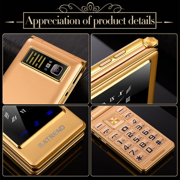 SATREND A15-M Dual-screen Flip Elder Phone, 3.0 inch + 1.77 inch, MTK6261D, Support FM, Network: 2G, Big Keys, Dual SIM(Coffee) - SATREND by SATREND | Online Shopping South Africa | PMC Jewellery