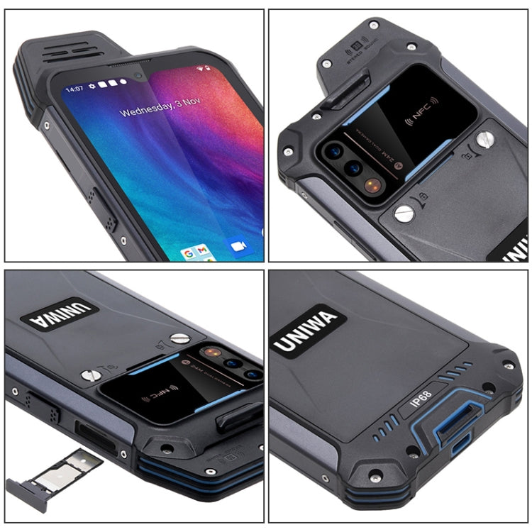 UNIWA W888 Standard Rugged Phone, 4GB+64GB, IP68 Waterproof Dustproof Shockproof, 5000mAh Battery, 6.3 inch Android 11 MTK6765 Helio P35 Octa Core up to 2.35GHz, Network: 4G, NFC, OTG(Black) - UNIWA by UNIWA | Online Shopping South Africa | PMC TechLife