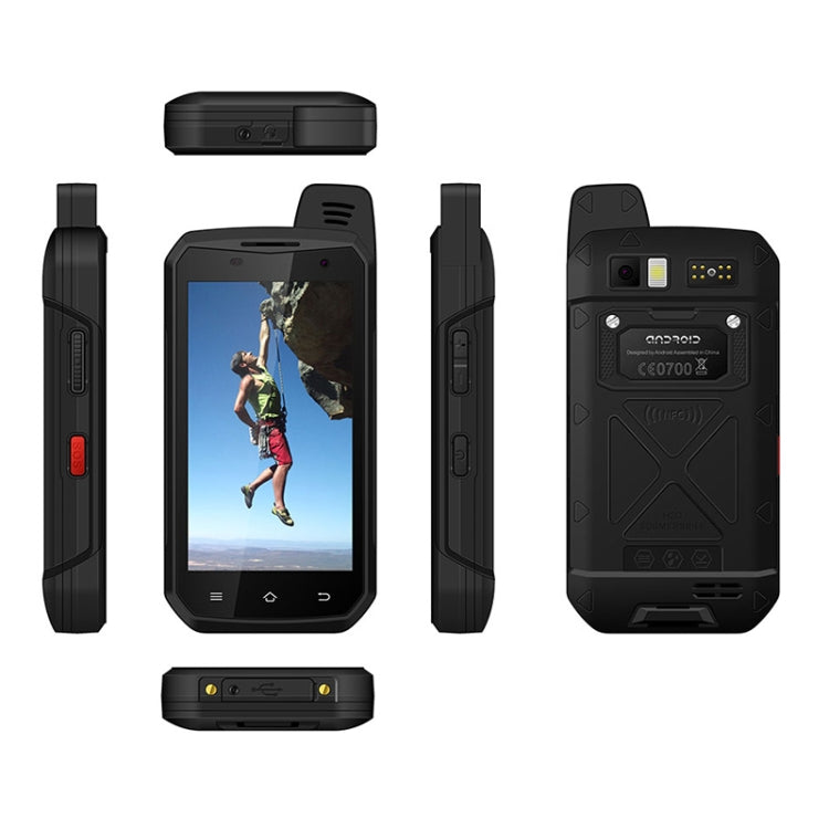 UNIWA B6000 PTT Walkie Talkie Rugged Phone, 2GB+16GB, IP68 Waterproof Dustproof Shockproof, 5000mAh Battery, 4.7 inch Android 9.0 MTK6762 Octa Core up to 2.0GHz, Network: 4G, NFC, OTG (Black) - UNIWA by UNIWA | Online Shopping South Africa | PMC Jewellery