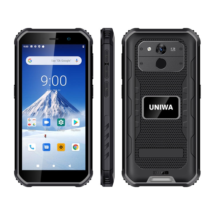 UNIWA F963 Rugged Phone, 3GB+32GB, IP68 Waterproof Dustproof Shockproof, 5.5 inch Android 10.0 MTK6739 Quad Core up to 1.25GHz, Network: 4G, NFC, OTG (Black Grey) - UNIWA by UNIWA | Online Shopping South Africa | PMC TechLife