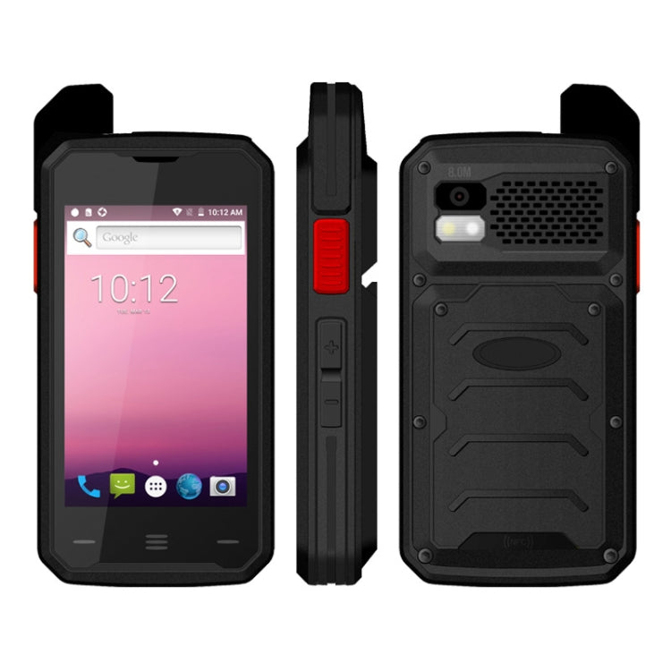 UNIWA T101 Walkie Talkie Rugged Phone, 2GB+16GB, IP67 Waterproof Dustproof Shockproof, 4600mAh Battery, 4.0 inch Android 7.0 MTK6753 Octa Core up to 1.3GHz, Network: 4G, NFC, POC, SOS(Black) - UNIWA by UNIWA | Online Shopping South Africa | PMC TechLife