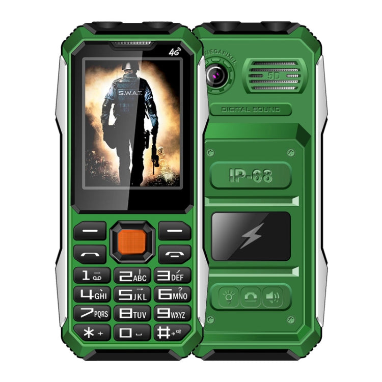 A6 Triple Proofing Elder Phone, Waterproof Shockproof Dustproof, 6800mAh Battery, 2.4 inch, 21 Keys, Bluetooth, LED Flashlight, FM, SOS, Dual SIM, Network: 2G(Green) - Others by PMC TechLife | Online Shopping South Africa | PMC TechLife