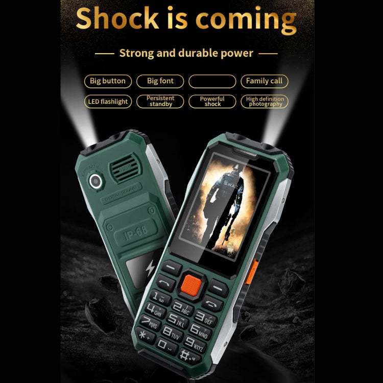 A6 4G Full Network Triple Proofing Elder Phone, Waterproof Shockproof Dustproof, 6800mAh Battery, 2.4 inch, 21 Keys, LED Flashlight, FM, SOS, Dual SIM, Network: 4G(Orange) - Others by PMC TechLife | Online Shopping South Africa | PMC TechLife