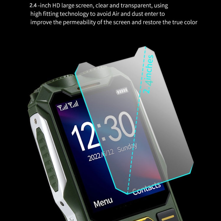 Mafam 4G Triple Proofing Elder Phone, Waterproof Shockproof Dustproof, 16800mAh Battery, 2.4 inch, 21 Keys, Bluetooth, LED Flashlight, FM, SOS, Dual SIM, Network: 2G (Green) - Others by PMC TechLife | Online Shopping South Africa | PMC TechLife