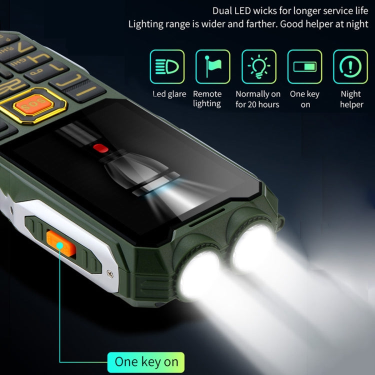 Mafam 4G Triple Proofing Elder Phone, Waterproof Shockproof Dustproof, 16800mAh Battery, 2.4 inch, 21 Keys, Bluetooth, LED Flashlight, FM, SOS, Dual SIM, Network: 2G (Green) - Others by PMC TechLife | Online Shopping South Africa | PMC TechLife