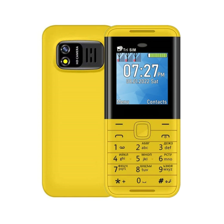 SERVO BM5310 Mini Mobile Phone, Russian Key, 1.33 inch, MTK6261D, 21 Keys, Support Bluetooth, FM, Magic Sound, Auto Call Record, GSM, Triple SIM (Yellow) - free shipping - PMC TechLife - Order now!