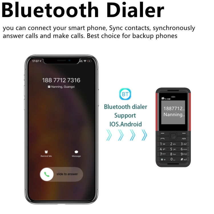 SERVO BM5310 Mini Mobile Phone, Russian Key, 1.33 inch, MTK6261D, 21 Keys, Support Bluetooth, FM, Magic Sound, Auto Call Record, GSM, Triple SIM (Black Red) - free shipping - PMC TechLife - Order now!