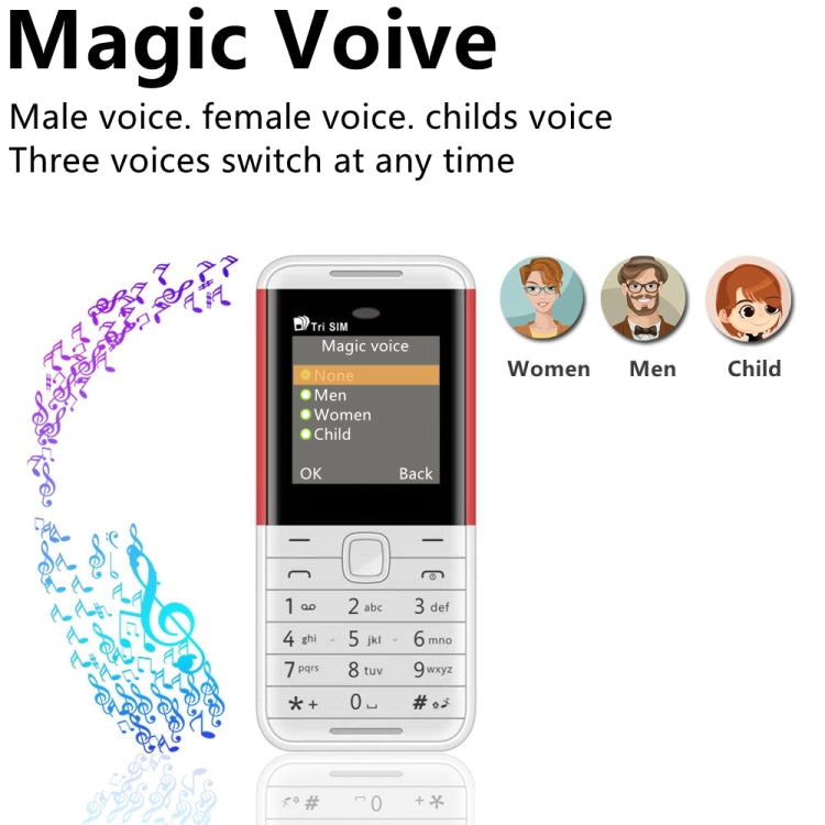 SERVO BM5310 Mini Mobile Phone, English Key, 1.33 inch, MTK6261D, 21 Keys, Support Bluetooth, FM, Magic Sound, Auto Call Record, GSM, Triple SIM (White) - free shipping - PMC TechLife - Order now!