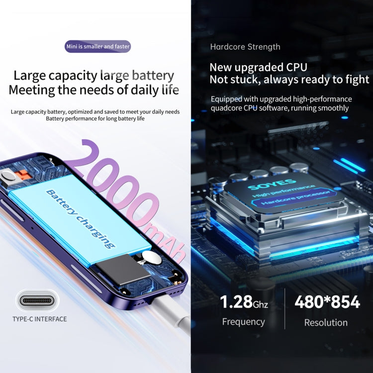 SOYES 14 Pro, 3GB+32GB, Face Recognition, 3.0 inch Android 9.0 MTK6739CW Quad Core up to 1.28GHz, OTG, Network: 4G, Dual SIM, Support Google Play (Purple) - SOYES by SOYES | Online Shopping South Africa | PMC TechLife
