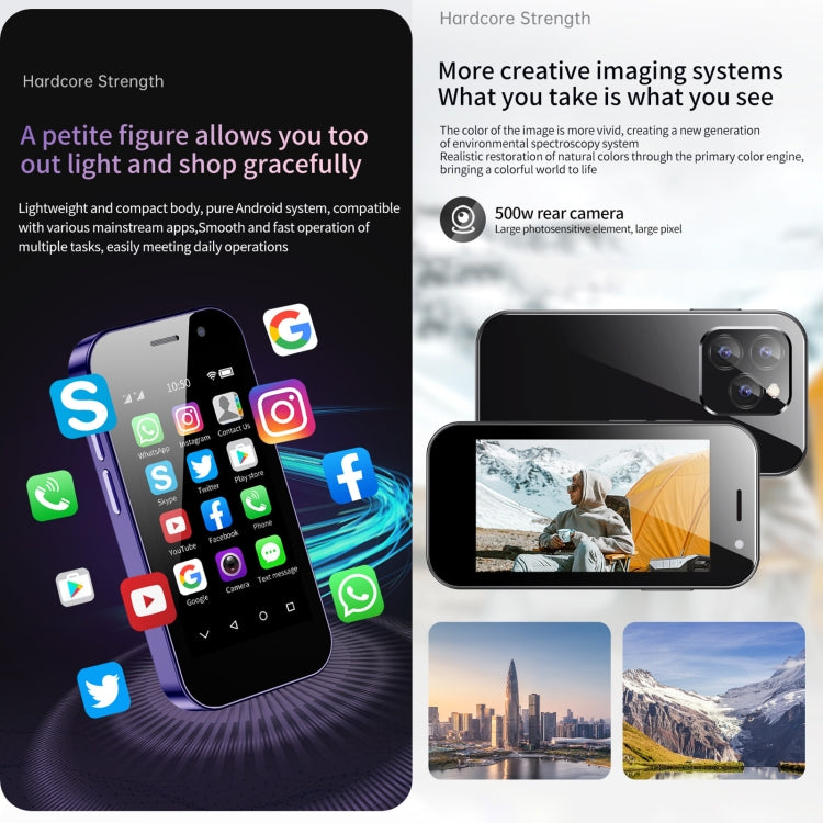 SOYES 14 Pro, 3GB+64GB, Face Recognition, 3.0 inch Android 9.0 MTK6739CW Quad Core up to 1.28GHz, OTG, Network: 4G, Dual SIM, Support Google Play(Purple) - SOYES by SOYES | Online Shopping South Africa | PMC TechLife