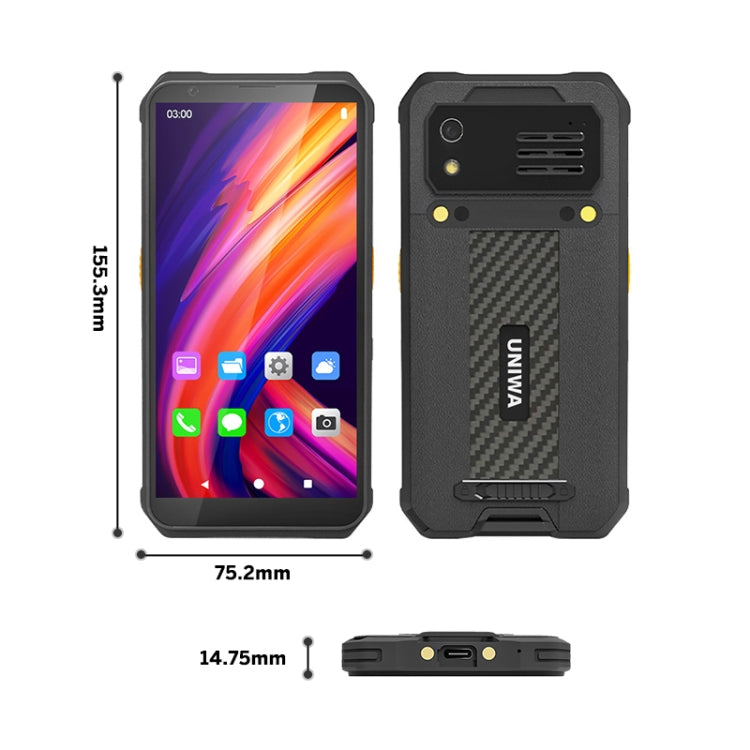 UNIWA M512 2D Scan Version Rugged Phone, 4GB+64GB, IP65 Waterproof Dustproof Shockproof, 4100mAh Battery, 5.7 inch Android 12 MTK6762 Octa Core up to 2.0GHz, Network: 4G, NFC (Black) - UNIWA by UNIWA | Online Shopping South Africa | PMC Jewellery