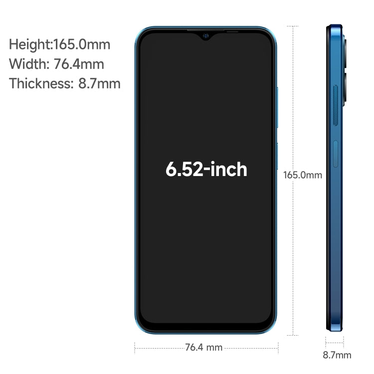 [HK Warehouse] Ulefone Note 16 Pro, 8GB+256GB, Dual Back Cameras, Face ID & Side Fingerprint Identification, 4400mAh Battery, 6.52 inch Android 13 Unisoc T606 Octa Core up to 1.6GHz, Network: 4G, Dual SIM, OTG (Blue) - Ulefone by Ulefone | Online Shopping South Africa | PMC Jewellery