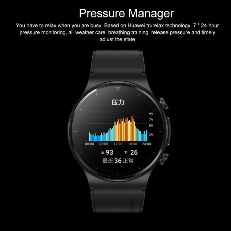 HUAWEI WATCH GT 2 Pro ECG Ver. Bluetooth Fitness Tracker Smart Watch 46mm Wristband, Kirin A1 Chip, Support GPS / ECG Monitoring(Black) - free shipping - PMC TechLife - Order now!