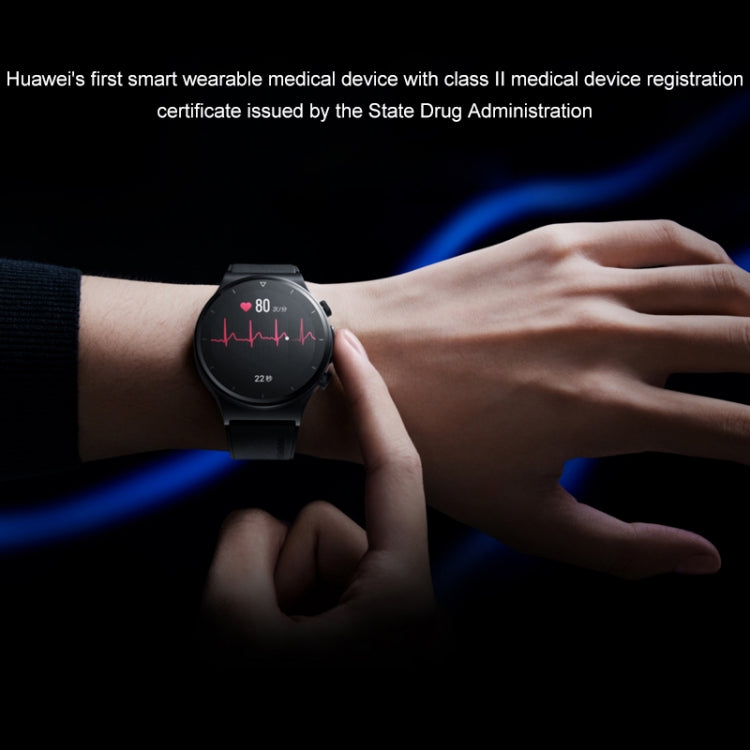 HUAWEI WATCH GT 2 Pro ECG Ver. Bluetooth Fitness Tracker Smart Watch 46mm Wristband, Kirin A1 Chip, Support GPS / ECG Monitoring(Black) - free shipping - PMC TechLife - Order now!