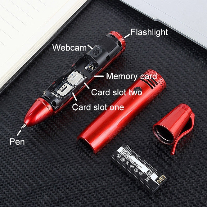 AK007 Mobile Phone, Multifunctional Remote Noise Reduction Back-clip Recording Pen with 0.96 inch Color Screen, Dual SIM Dual Standby, Support Bluetooth, GSM, LED Light, Handwriting (Silver) - Others by PMC Jewellery | Online Shopping South Africa | PMC Jewellery