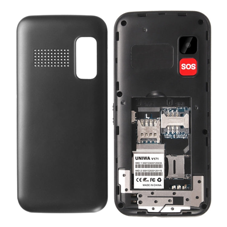 UNIWA V171 Mobile Phone, 1.77 inch, 1000mAh Battery, 21 Keys, Support Bluetooth, FM, MP3, MP4, GSM, Dual SIM, with Docking Base(Black) - UNIWA by UNIWA | Online Shopping South Africa | PMC TechLife