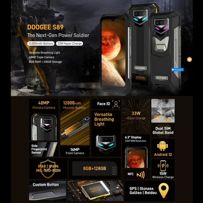 [HK Warehouse] DOOGEE S89 Rugged Phone, Night Vision Camera, 8GB+128GB - DOOGEE by DOOGEE | Online Shopping South Africa | PMC Jewellery