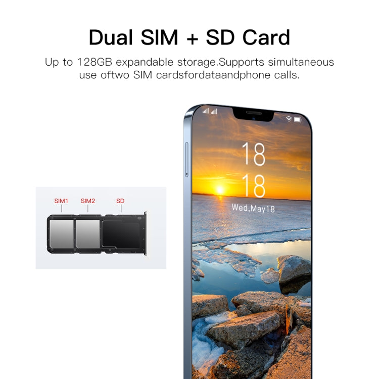 i13 Pro Max N83, 1GB+16GB, 6.1 inch Notch Screen, Face Identification, Android 6.0 Spreadtrum 7731G Quad Core, Network: 3G, Dual SIM(Blue) -  by PMC TechLife | Online Shopping South Africa | PMC TechLife | Buy Now Pay Later Mobicred